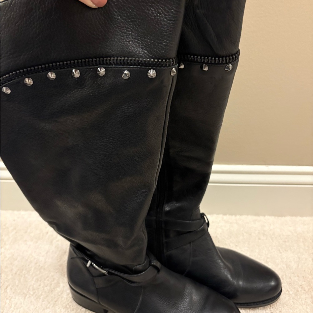 Gianni Bini Black Studded Heeled Boots